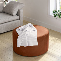 American light luxury round leather art clothing store shoe stool cloakroom stool living room coffee table stool pedal sofa stool