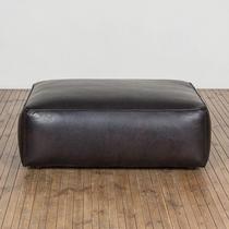 American light luxury Curry leather shoe stool retro cloakroom stool clothing store sofa stool cowhide Pier foot pedal