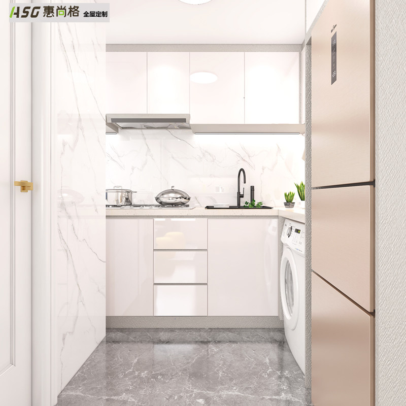 Wheishang Hong Kong Kitchen Integral Cupboard Custom Hanging Cabinet Laundry Cabinet CABINET Quartz Plate Free Door-to-door Scale installation
