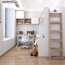 Hong Kong Childrens bed Customized upper and lower paved stairs Multi-floor solid wood desk Home Private set for environmentally friendly free measuring design