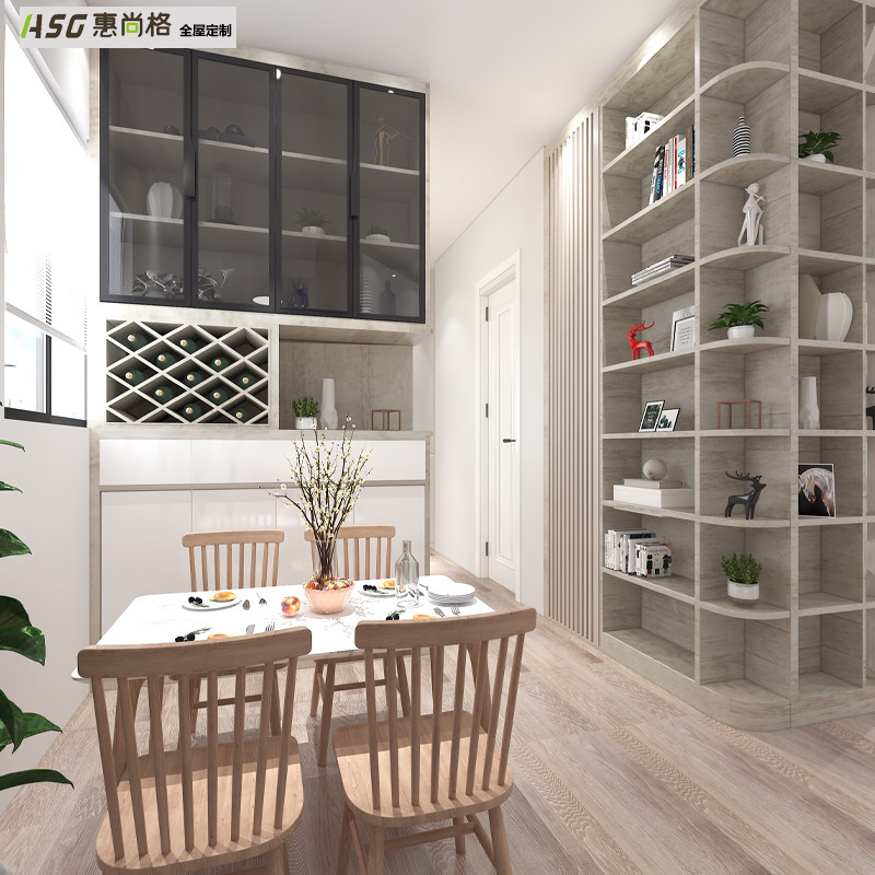 Hong Kong furniture custom dining table dining cabinet wine cabinet design custom door-to-door installation free design measurement size