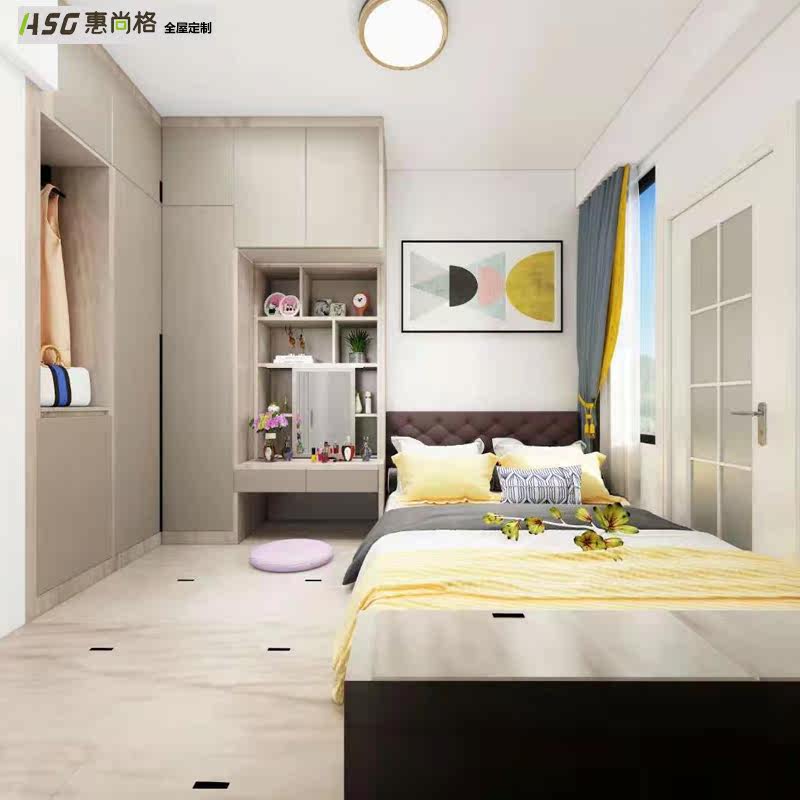 Huishang Hong Kong Entire House Furniture Custom Translation Ramen Wardrobe Eu Style Seal Solid Wood Dresser Design Set