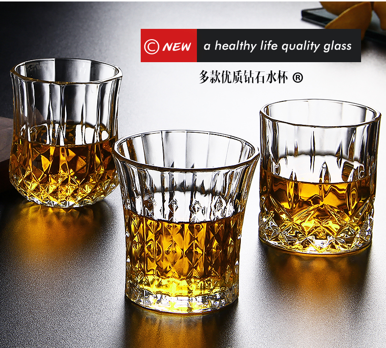 Hộ gia đình chì- miễn phí kính european whisky kính kim cương cốc bia mug yang li rượu vang đỏ ly rượu bộ