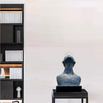 Modern minimalist home blue transparent water drop abstract bust figure twisted sculpture art ornaments