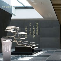 Restaurant lobby staircase aisle decoration modern Chinese welcome pine landing light silver plus antique twisted sculpture