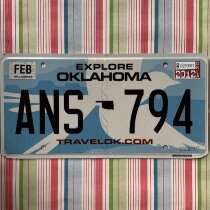 American license plate OklahomaOK Oklahoma ANS794 Wrangler off-road modified number letter Iron Painting