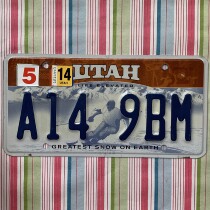 American license plate UtahUT Utah State of Utah State of the country A149BM State of foreign collection Remodeled sheet painting Remembrance piece painting