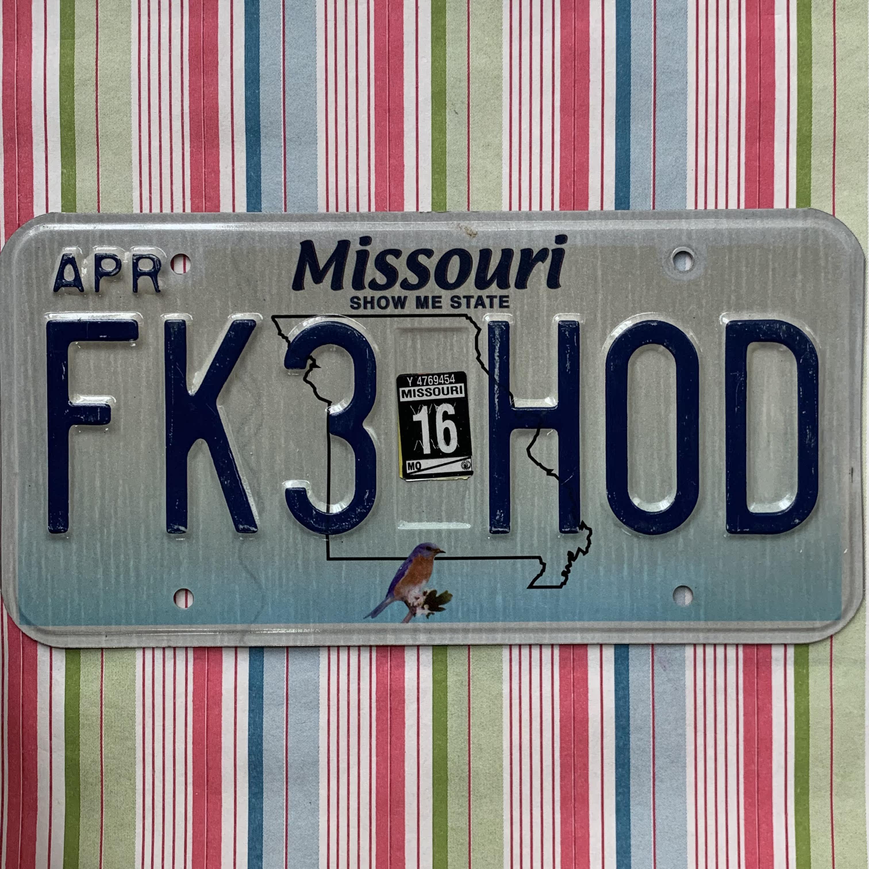 American license plate MissouriMO Missouri FK3-H0D car culture old photo antique tin painting decoration