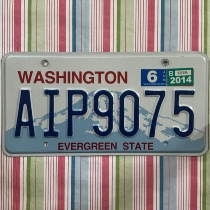 U.S. License Plate WashingtonWA Washington State AIP9075 Foreign License Wrangler Retro Props