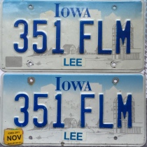 American license plates IowaIA clothes Iowa 314AUP countries foreign old brand retro pasta prop collection iron