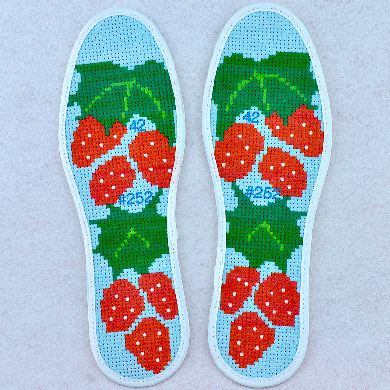 Love Jiamitsu 62019 years new semi-finished printed cross embroidered insole Six layers of cotton cloth male and female General