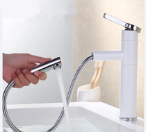 German contemporary hot and cold pull basin faucet basin wash head with shower full copper pull type basin faucet