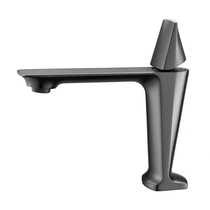 German contemporary high-end European-style golden full copper washbasin hot and cold washroom with pelvic-gun grey tap