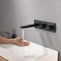 German contemporary into wall-style tap thermostatic function high end embedded in hidden black tap face pelvic floor
