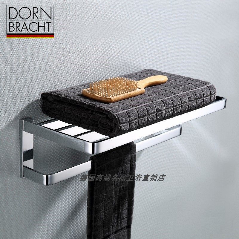 Contemporary German bath towel frame with all copper chromium thickness bathroom high - end decoration bathroom double towel frame