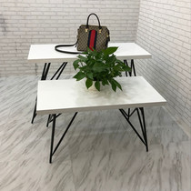 Clothing store display stand Assembly table high and low bag rack Window Nakajima table Paint wrought iron display shelf mobile