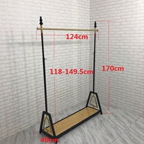 Clothing store display stand Floor-standing wrought iron rose gold Nakajima horizontal bar multi-functional mens and womens childrens clothing shelves simple gift