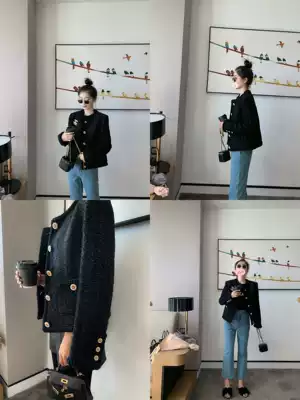 DORACTR Japanese imported Tweed chan * l same factory fabric classic The little black jacket