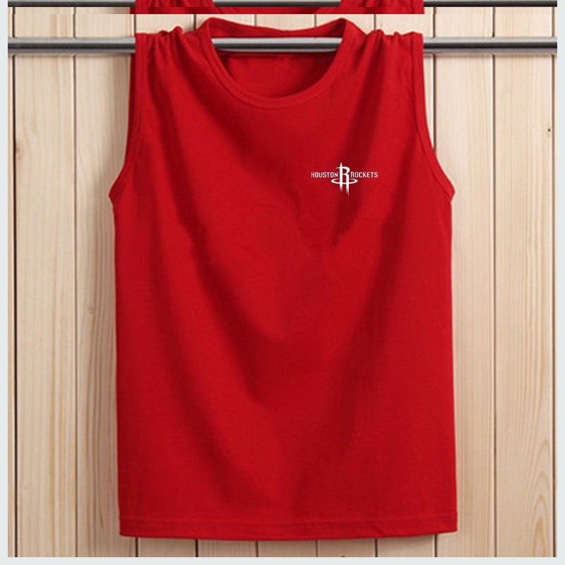 T-shirt mùa hè thể dục bông tay vai thể thao lỏng thở cross-bar vest xu hướng rộng vai nam vest