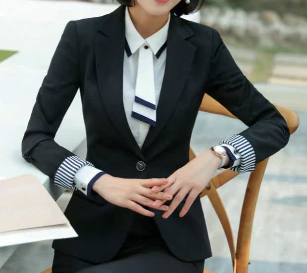 9956 vần 2018 đầm dài tay mùa thu và tay dài chuyên nghiệp cho phụ nữ mặc quần yếm keyun khách sạn phù hợp với blazer thời trang u40