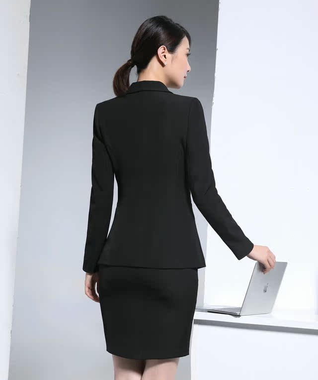 823 vần điệu 2018 đầm dài tay mùa thu và váy chuyên nghiệp dành cho nữ vest nữ hàn quốc