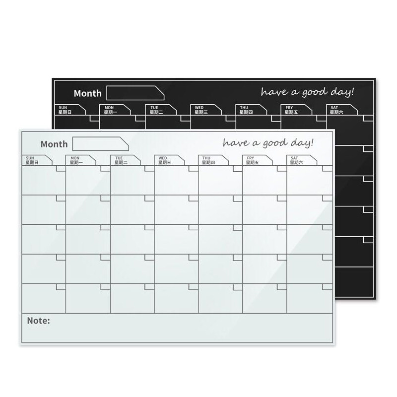 Magnetic Tempered Glass Whiteboard Teaching Office Message Board Watch Board Erasable Write Print Home Portable Note Board Blackboard Hanging Small Whiteboard Desktop Dual-use Customizable Print Writing Tablet