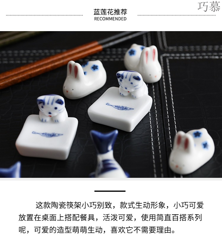 Japanese chopsticks Joe qiao mu LH household creative lovely furnishing articles informs the ceramic is put value frame chopsticks pillow spork shelf