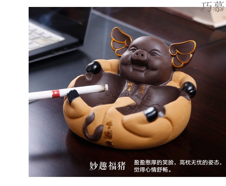 Qiao mu tea with parts thousand "chatoyancy sand ceramic ashtray home hotel office furnishing articles tea play a pet