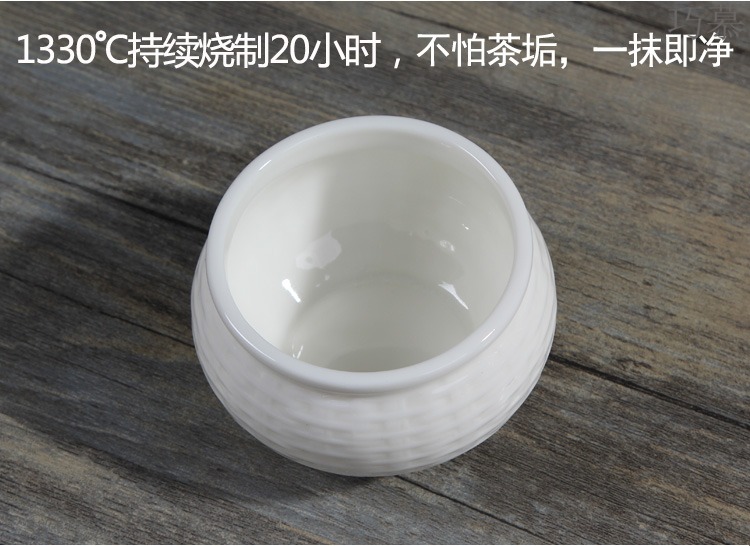 Qiao mu dehua white porcelain kung fu tea cup sample tea cup masters cup large jade porcelain tea bowl of black people