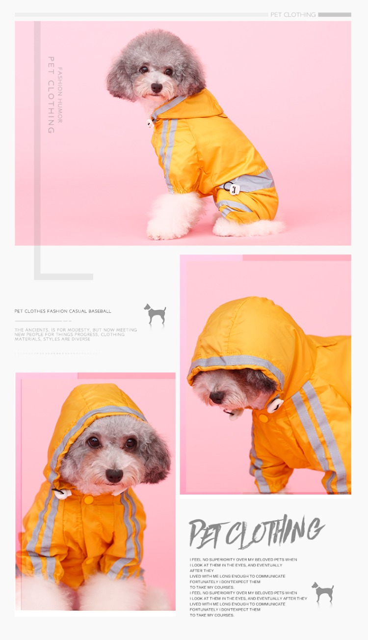 Chó con quần áo bốn chân áo mưa không thấm nước Teddy gấu Xiong Chihuan Schnauzer chó nhỏ mùa hè quần áo thú cưng - Quần áo & phụ kiện thú cưng áo tết cho chó