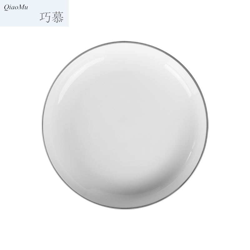 Qiao mu creative ceramic home dishes plate embossed plate 0 portfolio cutlery sets the rice bowls rainbow such use flat