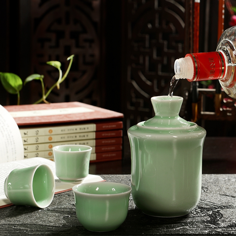 Qiao mu warm temperature wine pot boiled wine pot hot hip hip ceramic white rice wine temperature wine pot half jins to wine sets