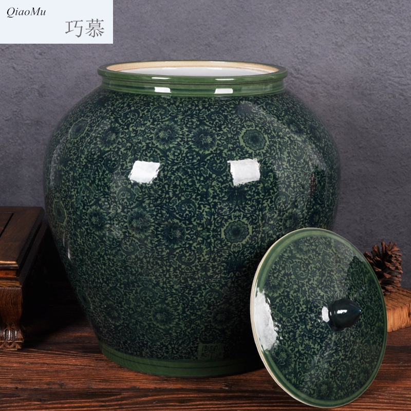 Qiao mu ceramic household barrel ricer box can of tank flour cylinder storage tank seal cylinder moistureproof insect - resistant tea cake