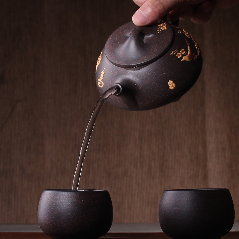 Qiao mu JS yixing it the teapot tea black gold sand ladle pot teapot single pot