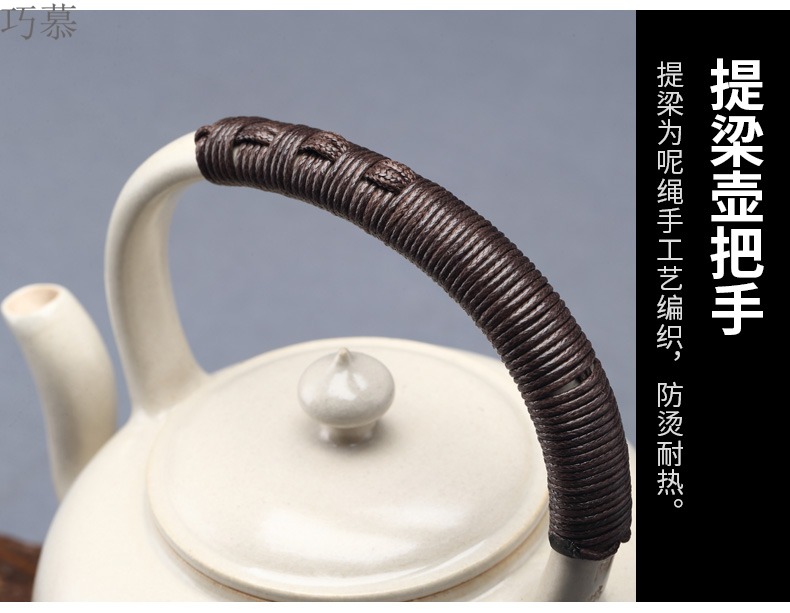 Qiao mu boiling pot of jingdezhen ceramic household kettle single gray clay pot regimen pot pot TaoMingTang vegetation