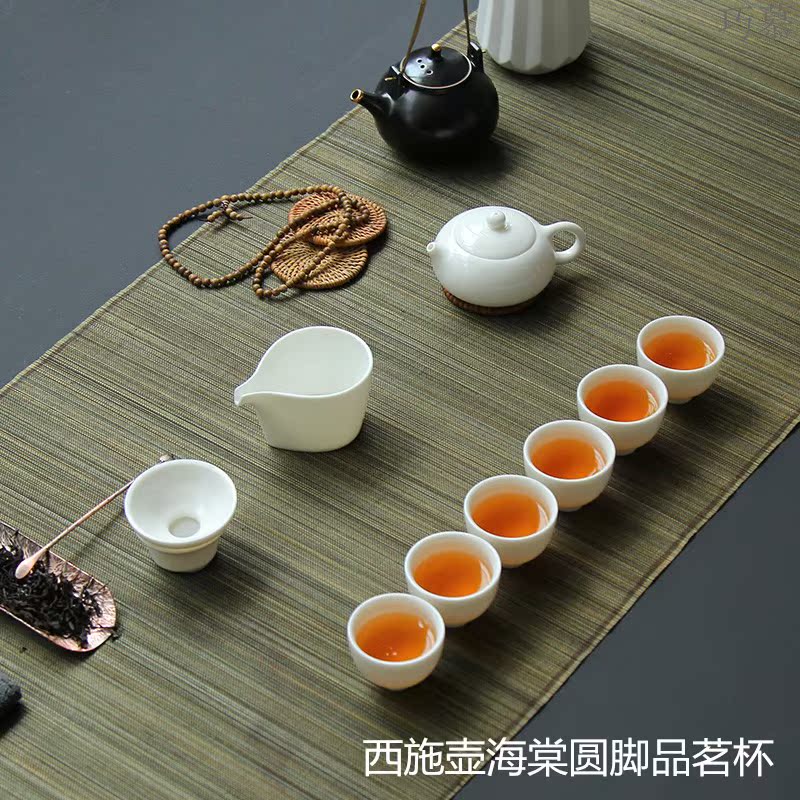 Qiao mu dehua white porcelain of a complete set of kung fu tea set side the beauty fair keller cup teapot lid bowl suit