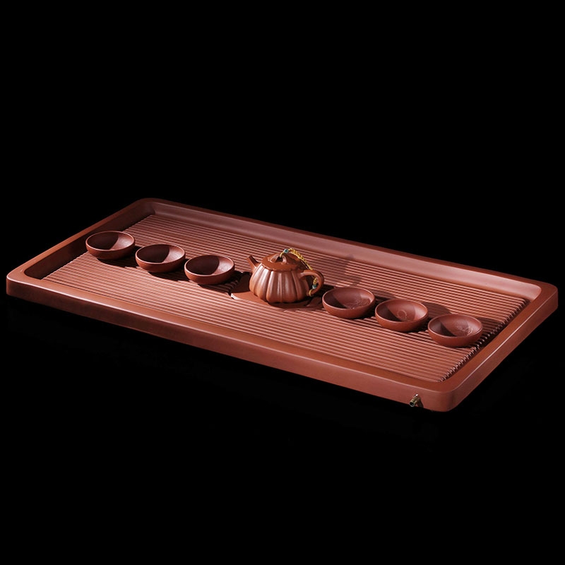 Qiao mu JS yixing purple sand kung fu tea set purple sand tea tray was violet arenaceous imitation bakelite tea tray was large sea tea table