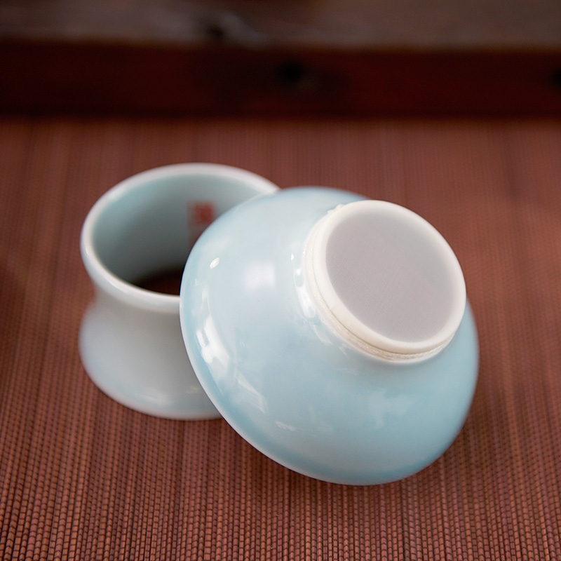 Qiao mu) tea filter creative jingdezhen ceramic tea set tea strainer net cloth filter accessories