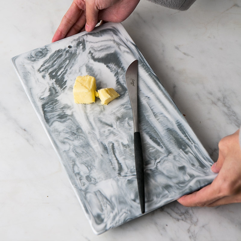 Qiao mu DY creative dish European ceramic tray dish food dish pastry bread board rectangular tray