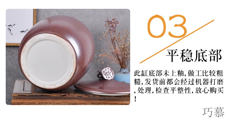 Qiao mu jingdezhen ceramic barrel ricer box sealing caddy fixings 30 kilo meters can store content box moistureproof insect - resistant meter altar