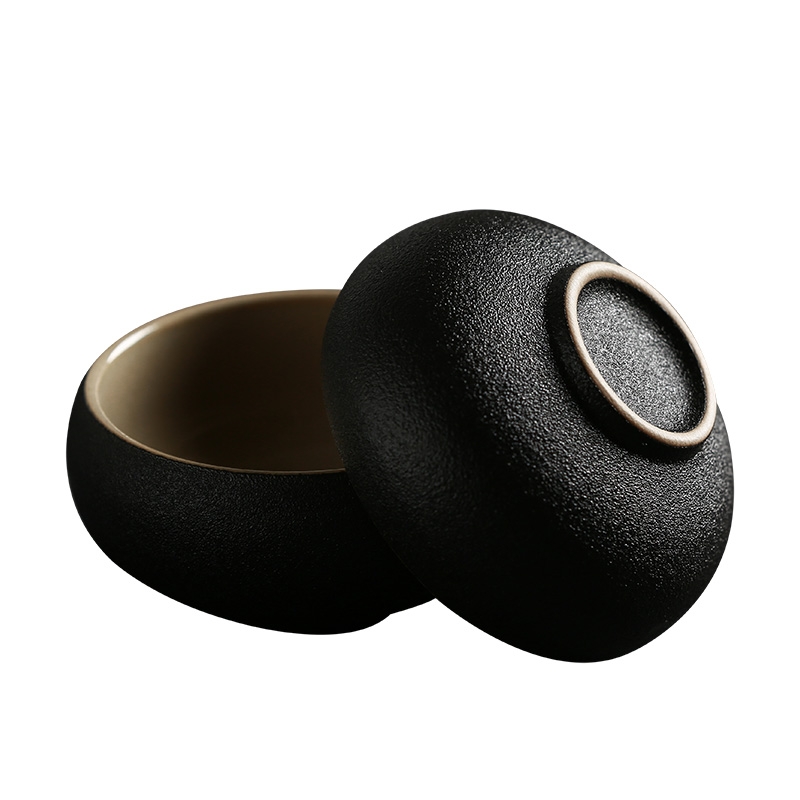 Black pottery ceramic qiao mu zen tea cup personal cup small single CPU meditation cup Japanese kung fu tea bowls teapot