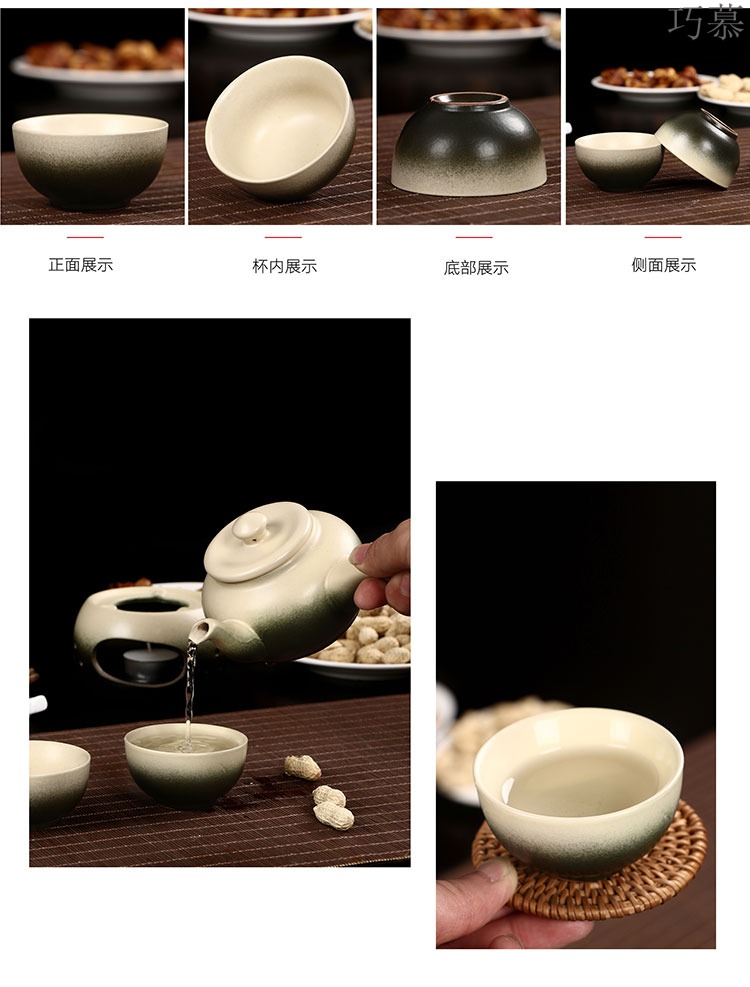 Qiao mu jingdezhen ceramic wine temperature hot hip home wine Chinese hot warm wine pot liquor yellow glass box