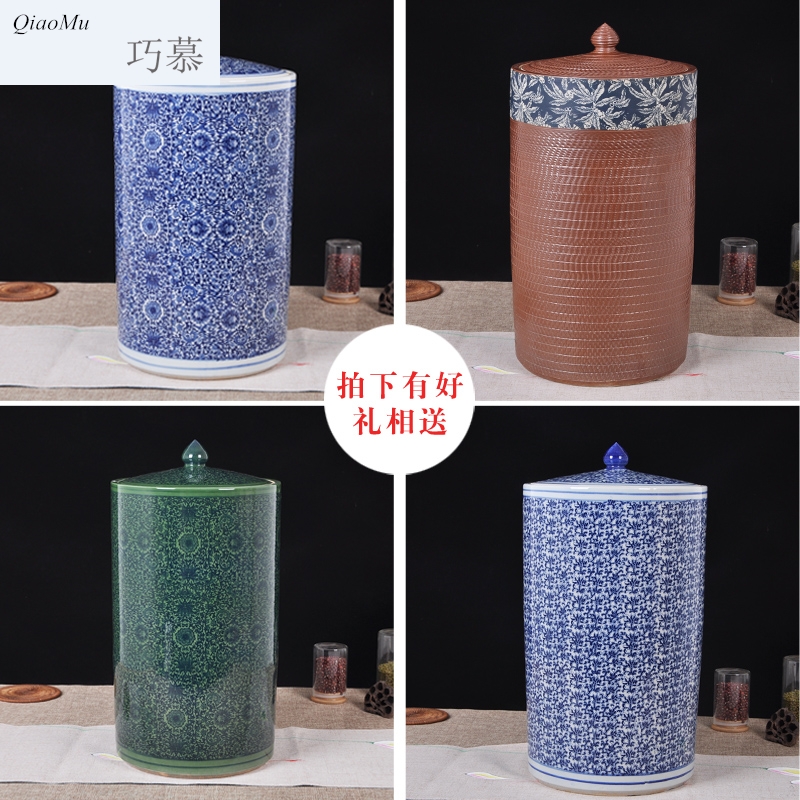 Qiao mu ceramic moistureproof insect - resistant barrel ricer box meter box storage tank cylinder pickles meat cylinder water tank caddy fixings altar