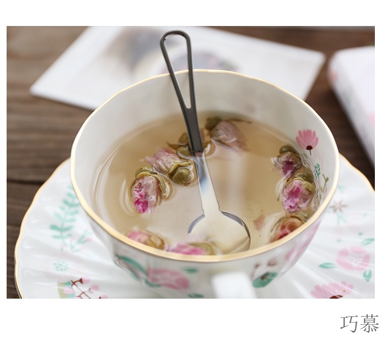 Qiao mu European high ipads porcelain fine ceramic coffee cups and saucers suit small broken flower of rural wind English afternoon tea cups