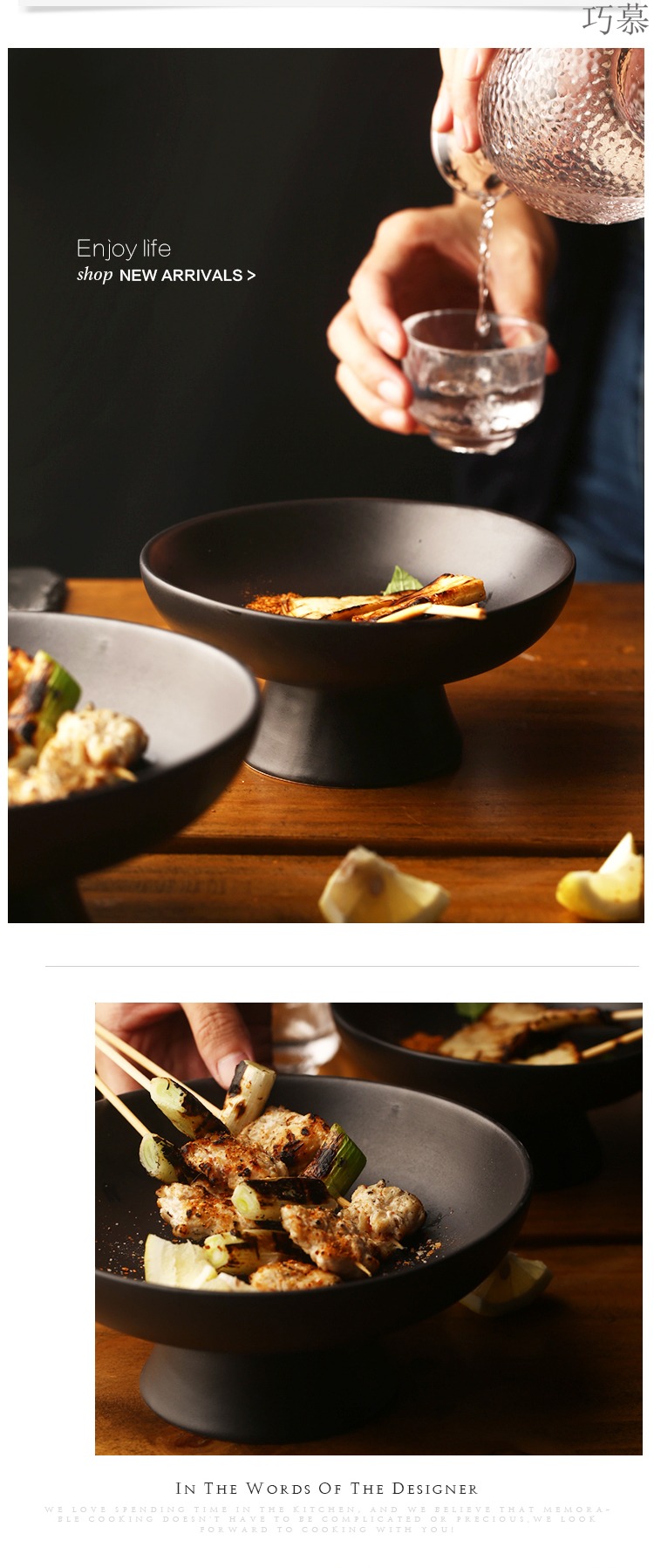 Qiao mu DY creative Japanese ceramics high dish home snack dish restaurant dish pastry dishes dessert dish bowl