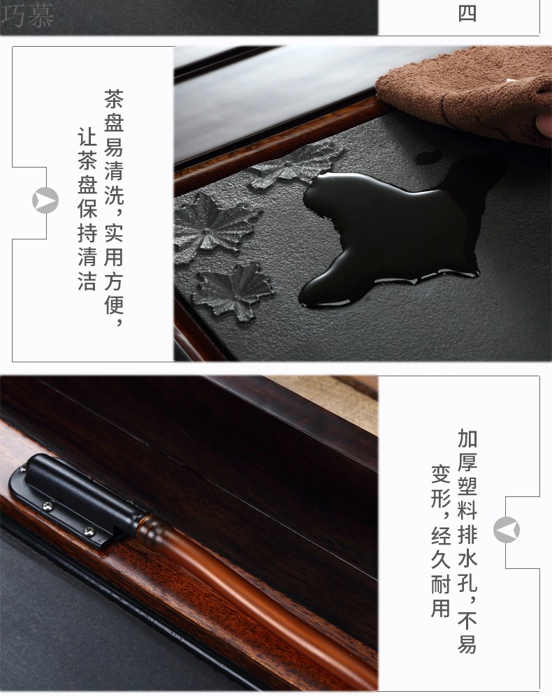 Longed for home opportunely purple sand tea sets tea of a complete set of real wood ebony kung fu tea tray is contracted tea tea table