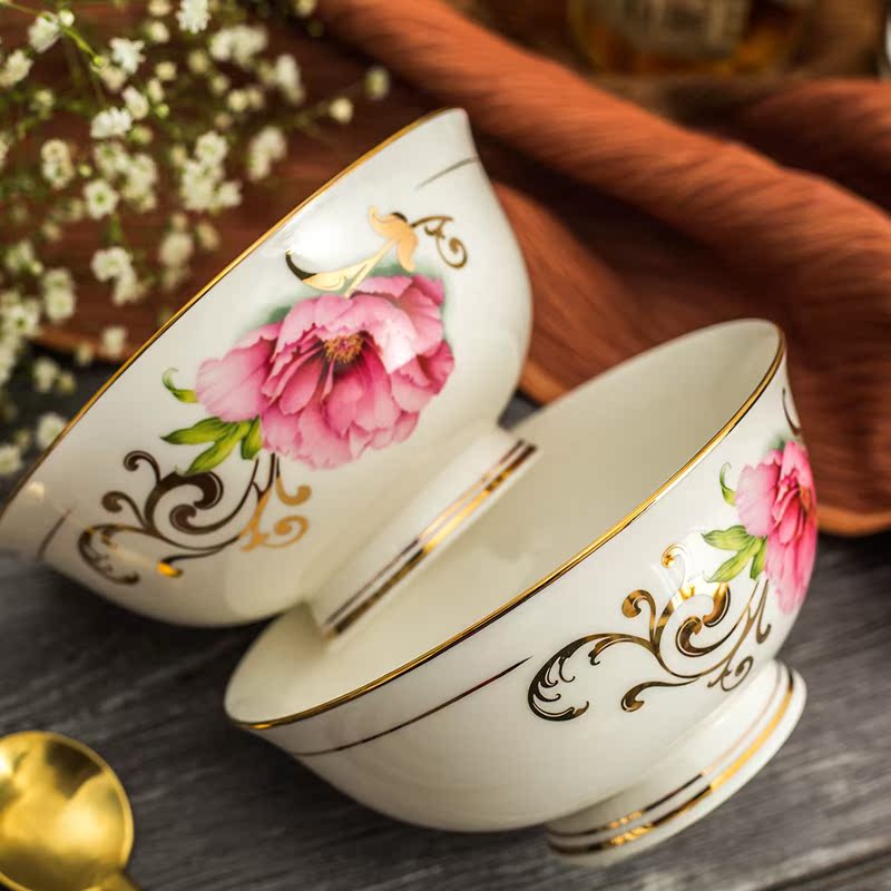 Qiao mu jingdezhen paint by hand ipads porcelain tableware dishes home outfit bowl dish bowl chopsticks European ceramics