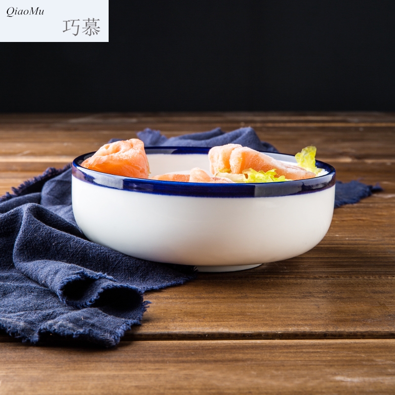 Qiam longed for home opportunely ceramic bowl large soup bowl bowl fruit salad bowl contracted the creative nature of tableware