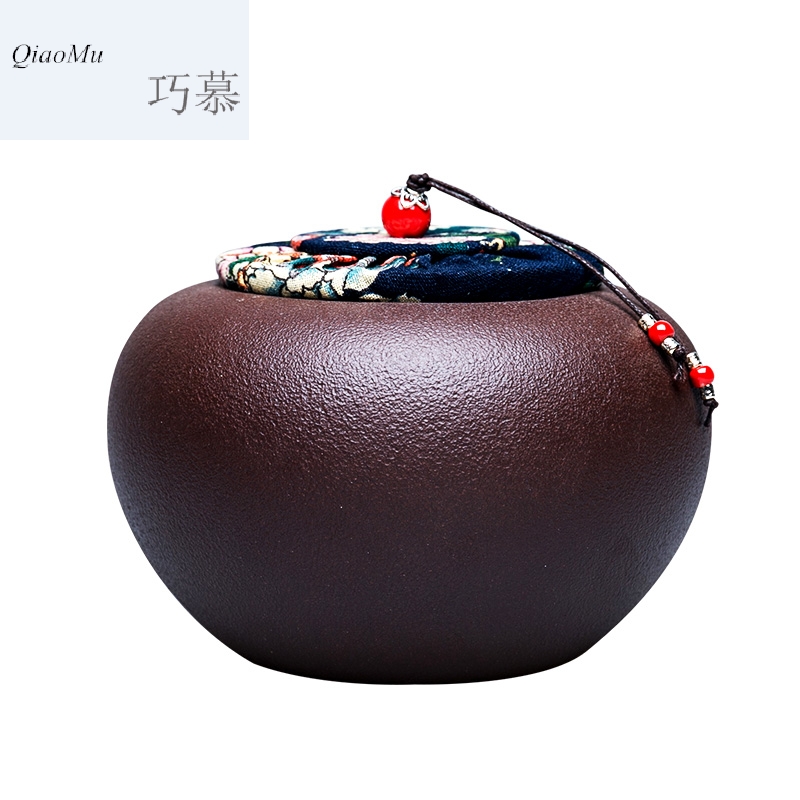 Qiao mu, yixing purple sand tea pot spread receives manual sealing mud painting pu 'er tea ware ceramic ricer box cylinder wake up