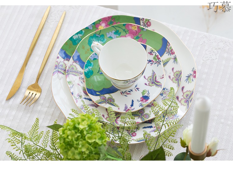 Qiao mu points ou ceramic English afternoon tea sets of ipads China coffee cups and saucers rural retro black tea cup